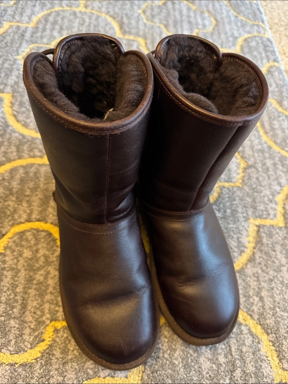 UGG Chocolate Brown Shearling Mid-Calf Boots